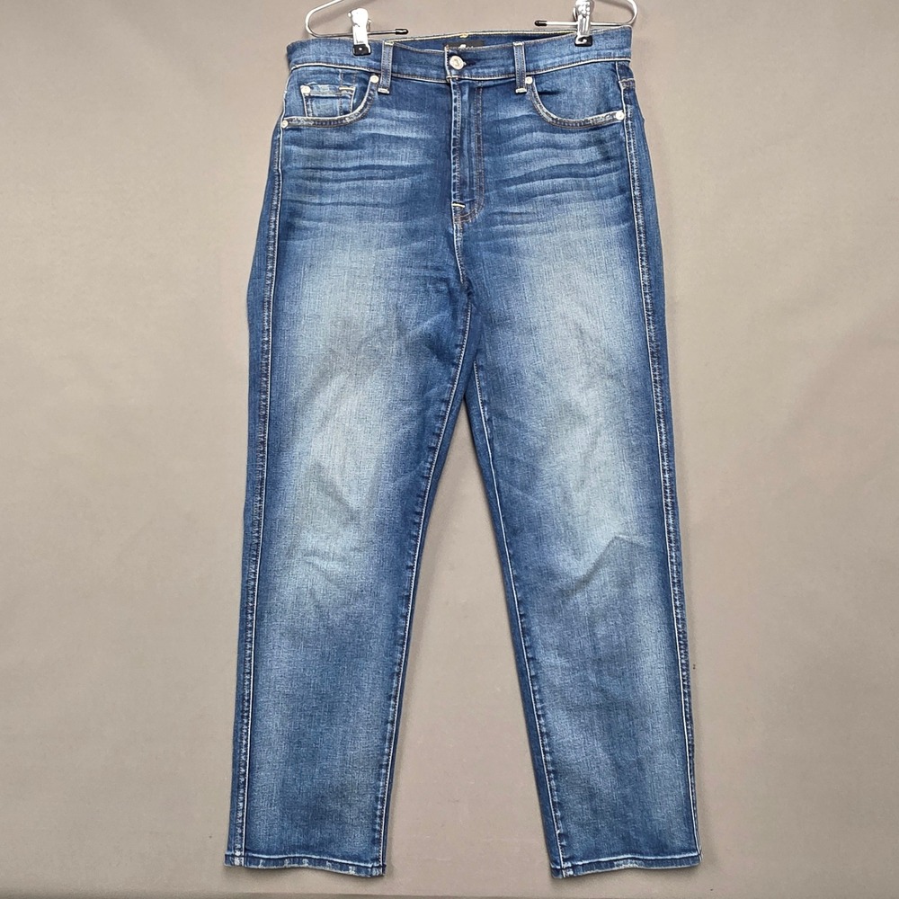 7 For All Mankind Jeans Women's High Rise Straight Leg Blue 32